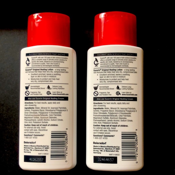 EUCERIN Original Healing Lotion   Set of 2! Brand New! - Picture 2 of 2